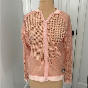 BSBW Pink Fishnet Full Zip Bomber Jacket